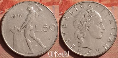 Италия 50 лир 1970 года, KM# 95.1, 231l-068