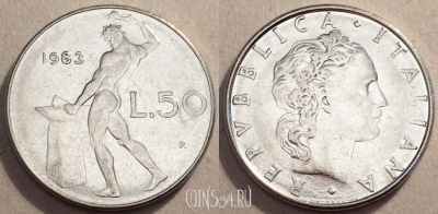 Италия 50 лир 1983 год, KM# 95.1, 84-066a