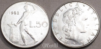 Италия 50 лир 1983 года, KM# 95.1, 80-008a