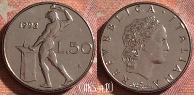Италия 50 лир 1993 года, KM# 95.2, 079i-104