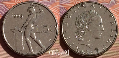 Италия 50 лир 1993 года, KM# 95.2, 182c-137