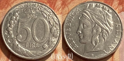 Италия 50 лир 1996 года, KM# 183, 461q-046