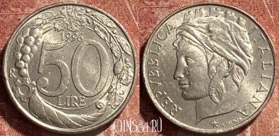 Италия 50 лир 1996 года, KM# 183, 463r-389
