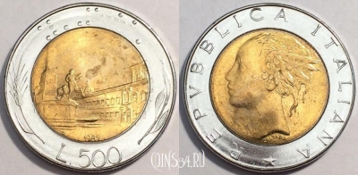 Италия 500 лир 1987 года, KM# 111, 085-001b