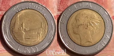 Италия 500 лир 1988 года, KM# 111, 087m-002