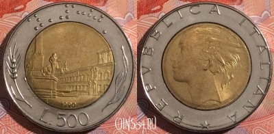 Италия 500 лир 1990 года, KM# 111, a117-068