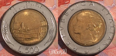 Италия 500 лир 1991 года, KM# 111, a117-047