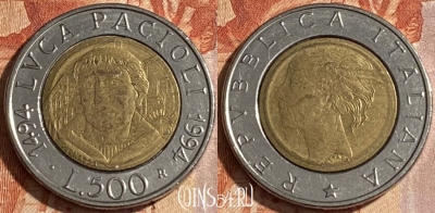 Италия 500 лир 1994 года, KM# 167, 099r-135