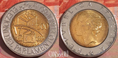 Италия 500 лир 1999 года, KM# 203, 114b-082