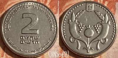 Израиль 2 новых шекеля 2008 года, KM# 433, 166r-071 ♛
