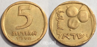 Израиль 5 агорот 1974 года, см. сост., 71-034a