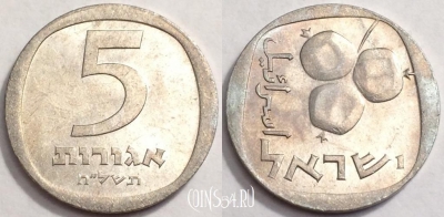 Израиль 5 агорот 1978 год (ח