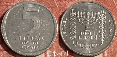 Израиль 5 новых агорот 1982 года, KM# 107, 249r-065