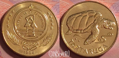 Кабо-Верде 1 эскудо 1994 года, KM# 27, UNC, 291j-130