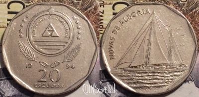 Кабо-Верде 20 эскудо 1994 года, KM# 42, 239-021