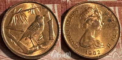 Каймановы острова 1 цент 1982 года, KM# 1, 185t-084