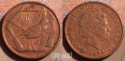 Каймановы острова 1 цент 1999 года, KM# 131, 196b-013
