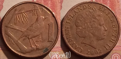Каймановы острова 1 цент 2002 года, KM# 131, 283k-101
