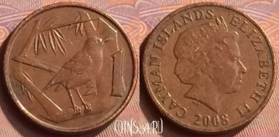 Каймановы острова 1 цент 2008 года, KM# 131, 148m-110