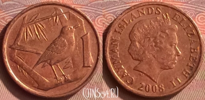 Каймановы острова 1 цент 2008 года, KM# 131, 166m-109