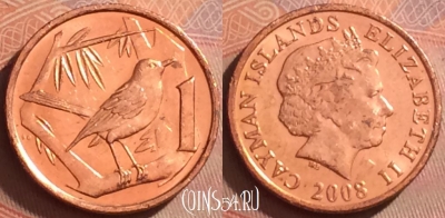 Каймановы острова 1 цент 2008 года, KM# 131, 375k-046