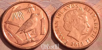 Каймановы острова 1 цент 2013 года, KM# 131, 358k-010