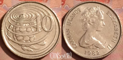 Каймановы острова 10 центов 1982 года, KM# 3, 239l-034