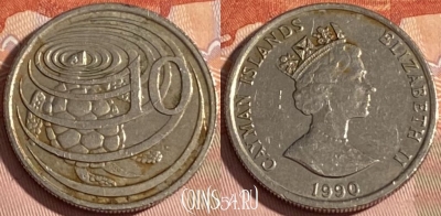 Каймановы острова 10 центов 1990 г., KM# 89, 310r-035