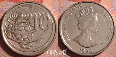 Каймановы острова 10 центов 1996 года, KM# 89a, 041i-037
