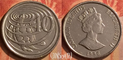 Каймановы острова 10 центов 1996 года, KM# 89a, 106n-057