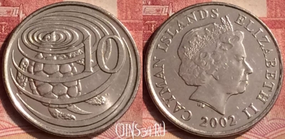 Каймановы острова 10 центов 2002 года, KM# 133, 092m-082