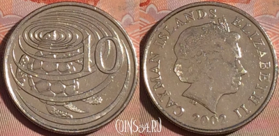 Каймановы острова 10 центов 2002 года, KM# 133, 125a-010