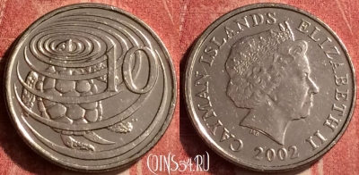 Каймановы острова 10 центов 2002 года, KM# 133, 381n-120