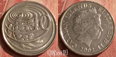Каймановы острова 10 центов 2002 года, KM# 133, 404n-061