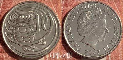 Каймановы острова 10 центов 2002 г., KM# 133, 476р-085 ♛
