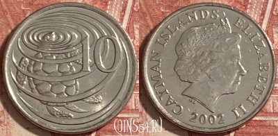 Каймановы острова 10 центов 2002 г., KM# 133, 482р-090 ♛