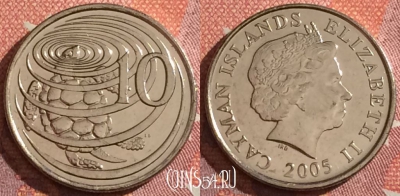Каймановы острова 10 центов 2005 года, KM# 133, 044h-182