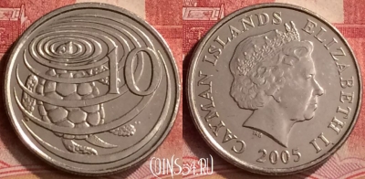 Каймановы острова 10 центов 2005 года, KM# 133, 284m-098