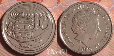 Каймановы острова 10 центов 2008 года, KM# 133, 042i-156