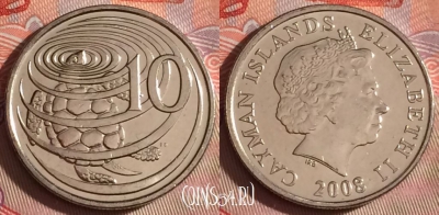Каймановы острова 10 центов 2008 года, KM# 133, 069f-014