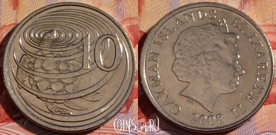 Каймановы острова 10 центов 2008 года, KM# 133, 085b-043