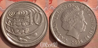 Каймановы острова 10 центов 2008 года, KM# 133, 266m-060