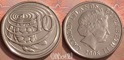 Каймановы острова 10 центов 2008 года, KM# 133, 268m-056
