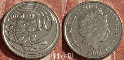 Каймановы острова 10 центов 2008 г., KM# 133, 484р-120