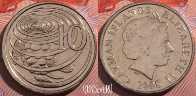 Каймановы острова 10 центов 2008 года, KM# 133, a126-095