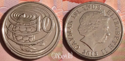Каймановы острова 10 центов 2013 года, KM# 133, 333-128