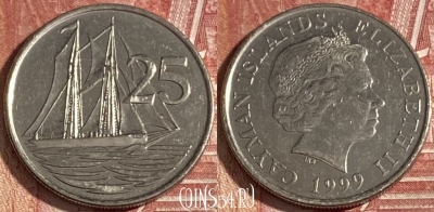 Каймановы острова 25 центов 1999 г., KM# 134, 337r-095