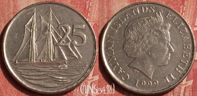 Каймановы острова 25 центов 1999 года, KM# 134, 406-110
