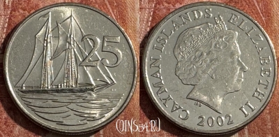 Каймановы острова 25 центов 2002 г., KM# 134, s477s-138