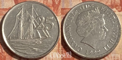Каймановы острова 25 центов 1999 г., KM# 134, 487р-135